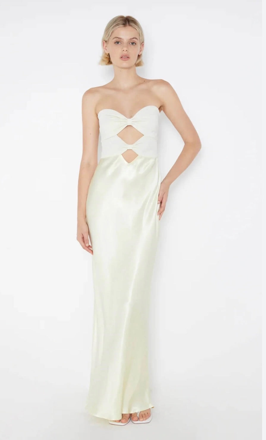 Bec and Bridge Halle Strapless Dress Ice Yellow