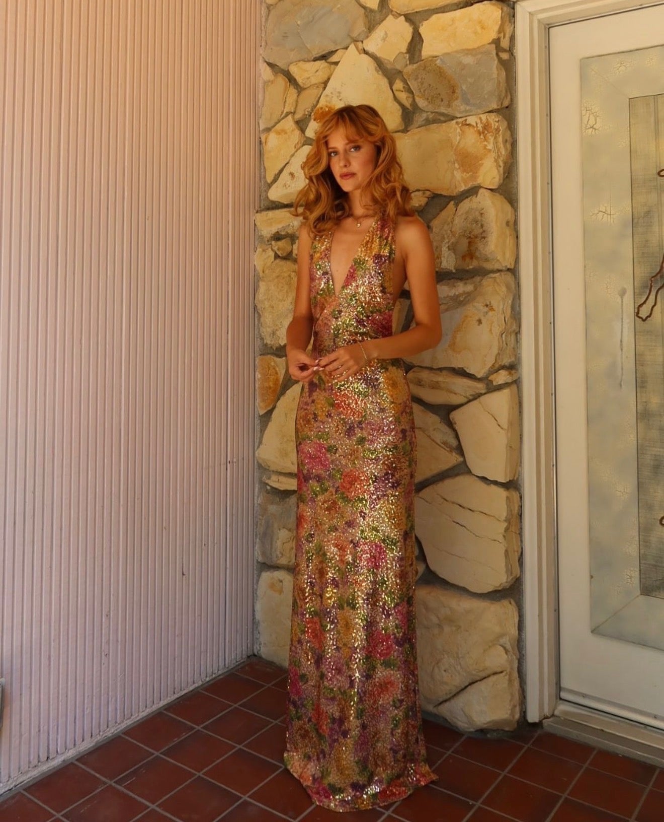 Fait Par Foutch Liana Dress Fleur Sequin | size XS