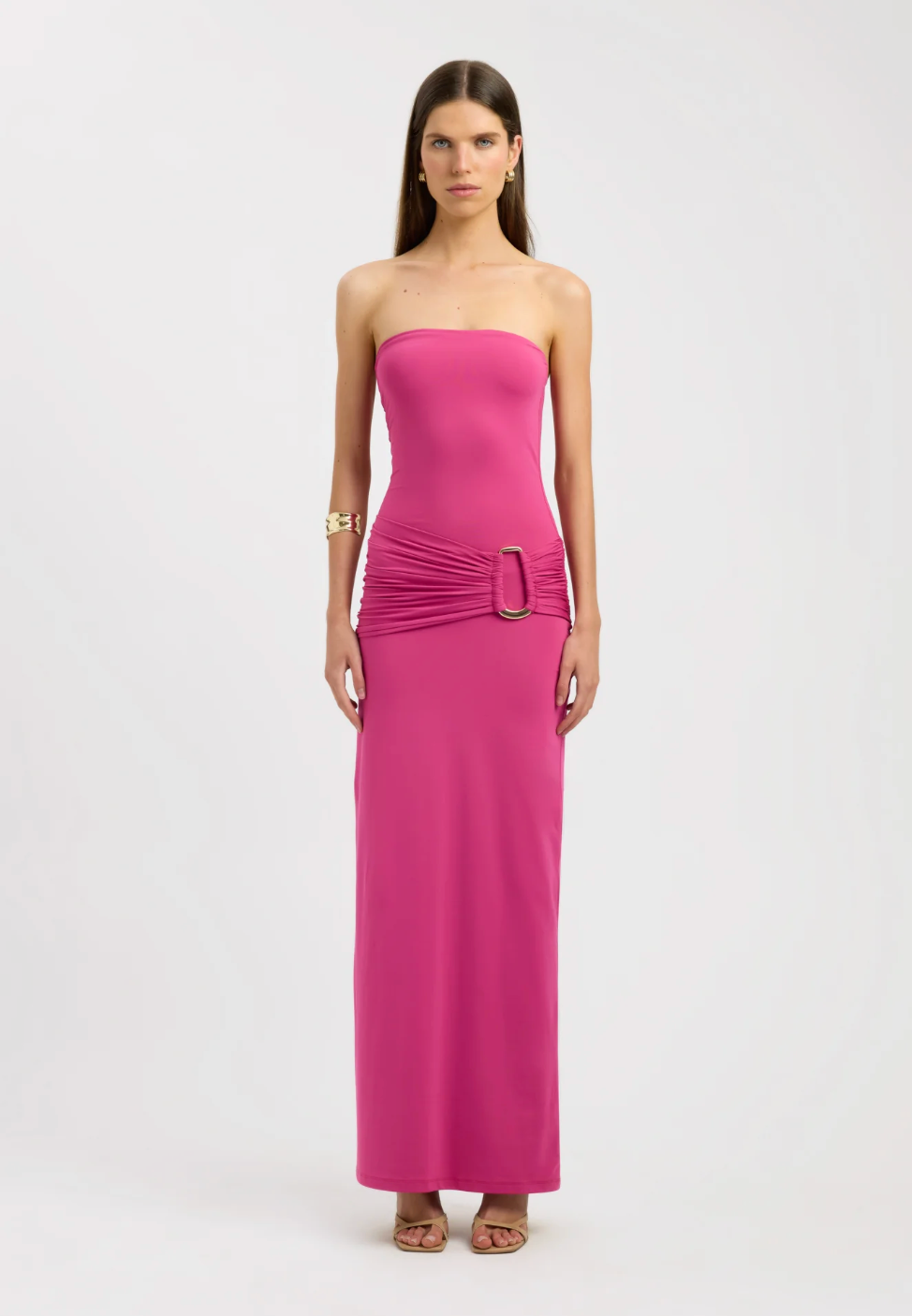 Kooka Torin Trim Maxi Dress Red | size XS