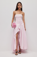 Aje Violette Bubble Hem Maxi Dress Pastel Pink | size S