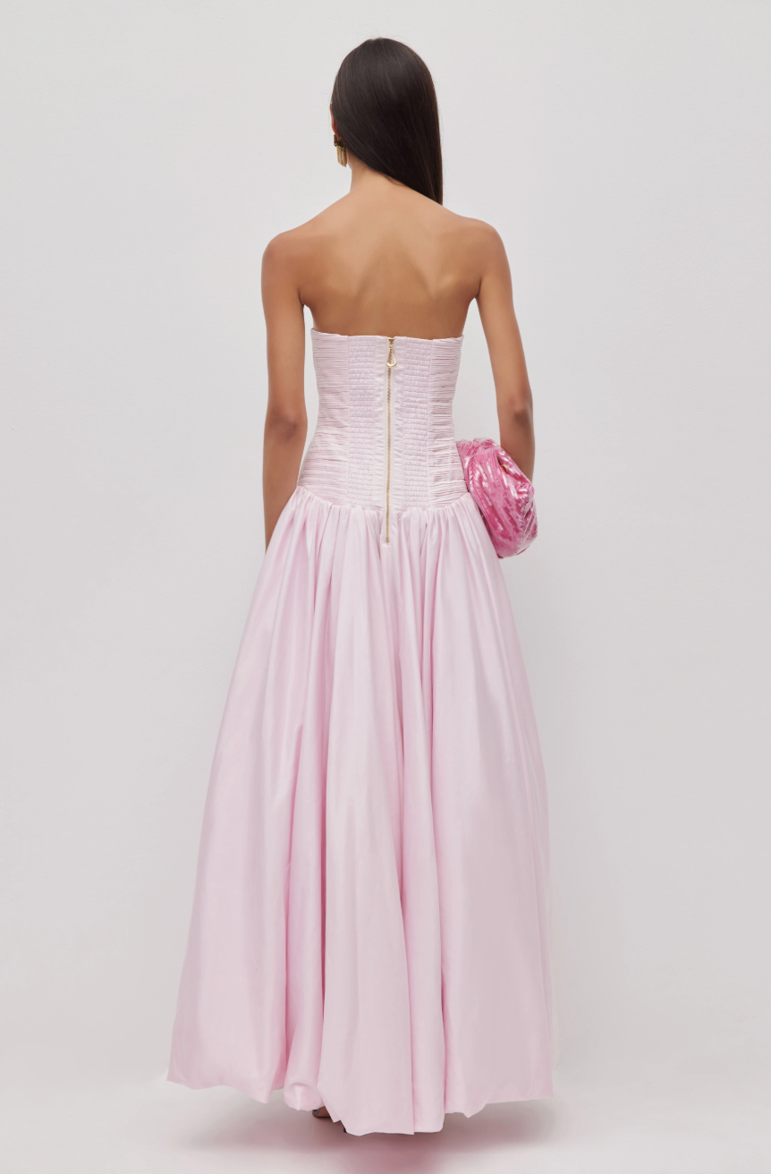 Aje Violette Bubble Hem Maxi Dress Pastel Pink | size S