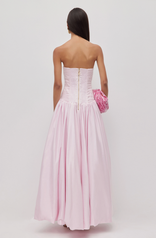 Aje Violette Bubble Hem Maxi Dress Pastel Pink | size S