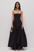 Aje Violette Bubble Hem Maxi Dress Black | size XS