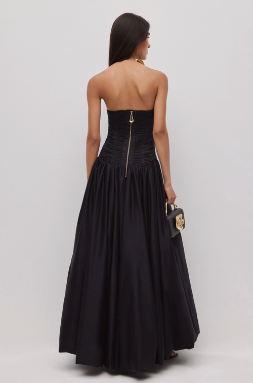 Aje Violette Bubble Hem Maxi Dress Black | size XS