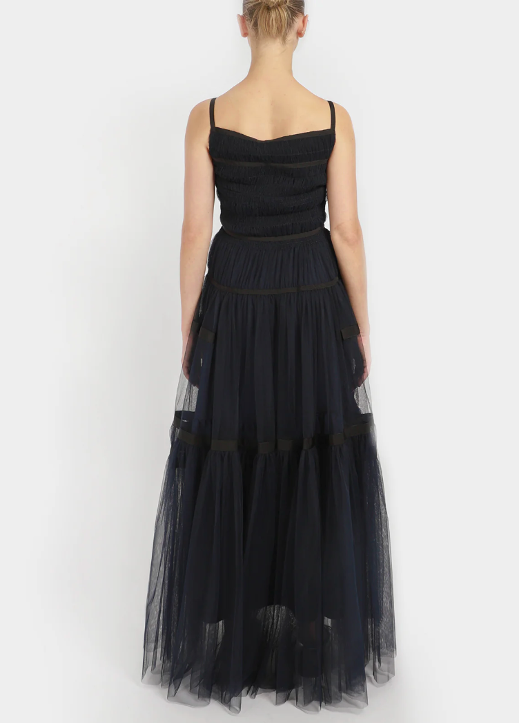 Molly Goddard Soft Tulle Astrid Dress Navy | size M
