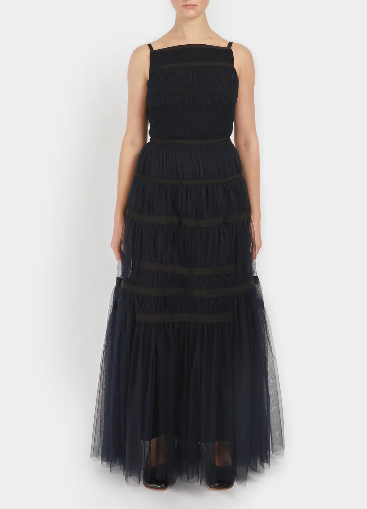 Molly Goddard Soft Tulle Astrid Dress Navy | size M