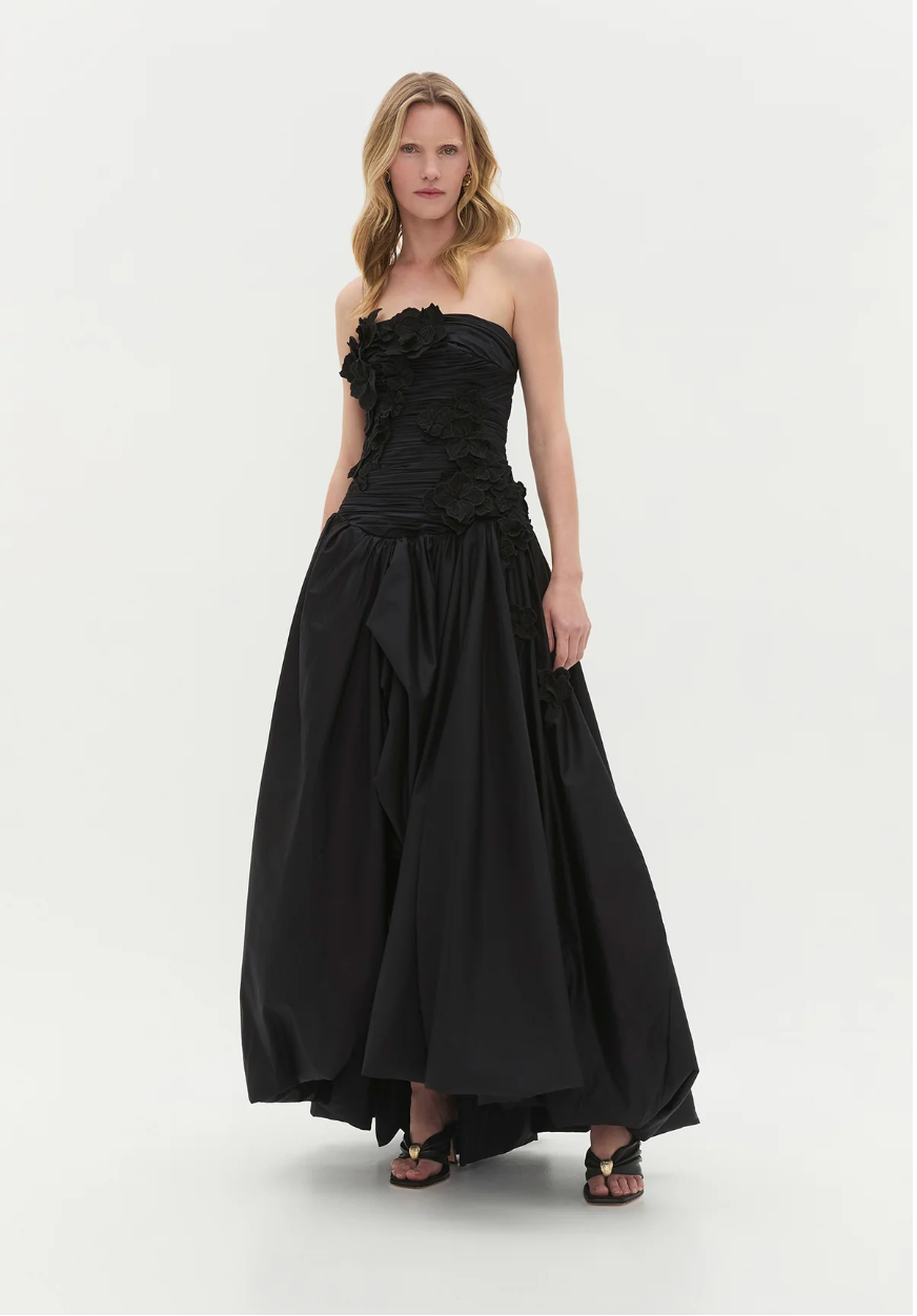 Aje Splendour Flower Gown Black